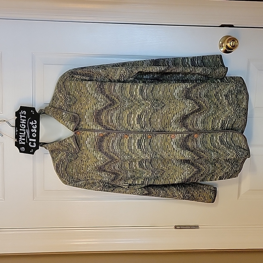 Korean Jacket Large Green Brown Gold Tops to You
